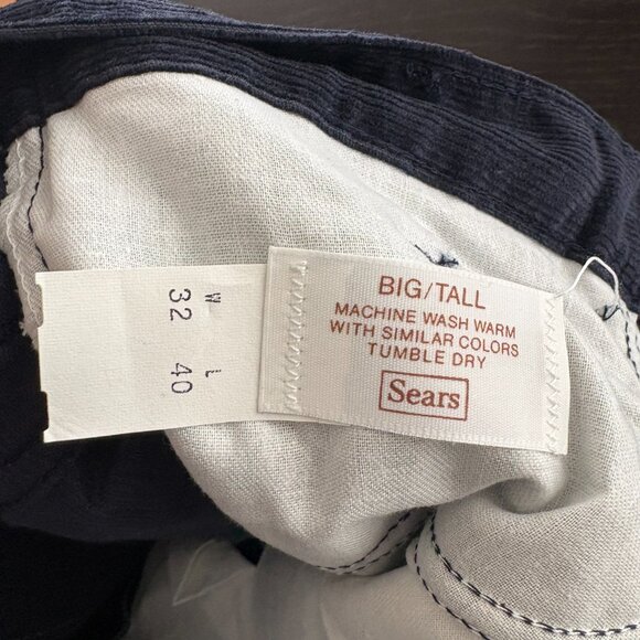 NEW Vintage Sears Thumb Up Blue Bell Bottom Cords 31 X 37 - Picture 6 of 11